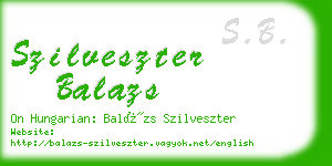 szilveszter balazs business card